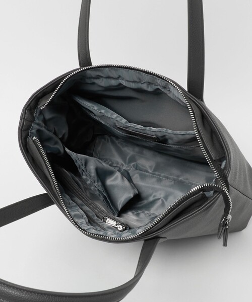 GREEN LABEL RELAXING ブラックトートバッグ WEB限定】GLR レザーライク ファンクショナル トートバッグ