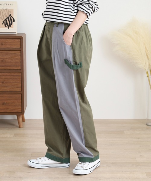 Emago(イマゴ)の「EMAGO 配色ストレートパンツ(その他パンツ・レディース・ネイビー/ベージュ/カーキ・FREE)」の16枚目の写真