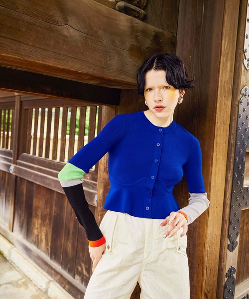 BLOCKING PEPLUM KT CD（カーディガン/ボレロ）｜OMMO（オーエム