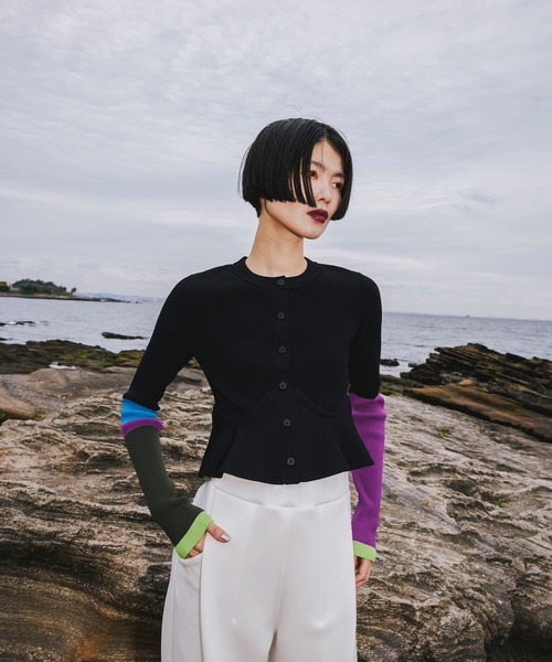 BLOCKING PEPLUM KT CD（カーディガン/ボレロ）｜OMMO（オーエム