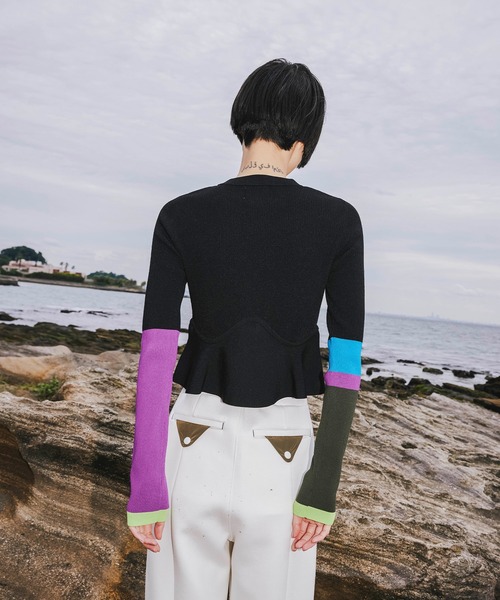 BLOCKING PEPLUM KT CD（カーディガン/ボレロ）｜OMMO（オーエム