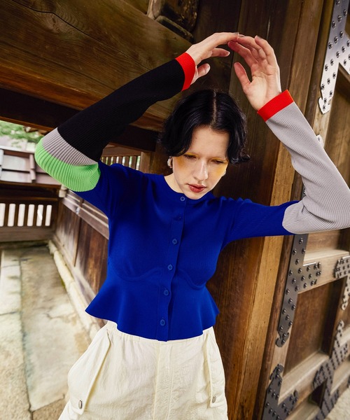 BLOCKING PEPLUM KT CD（カーディガン/ボレロ）｜OMMO（オーエム