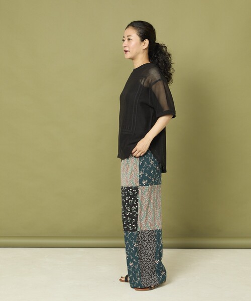 Freada（フリーダ）の「Freada/フリーダ パッチワーク イージーパンツ（その他パンツ・レディース・ダークブラウン/グリーン・ONE SIZE）」の4枚目の写真
