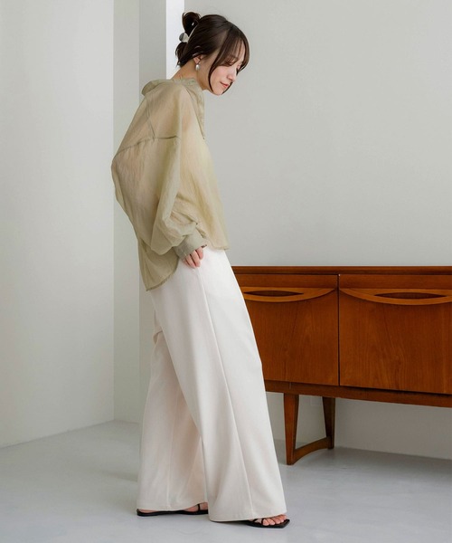 NOAHL（ノアル）の「【NOAHL】接触冷感シアーボリュームシャツ（シャツ/ブラウス・レディース・グリーン系/ブラウン/グレー系・FREE）」の9枚目の写真