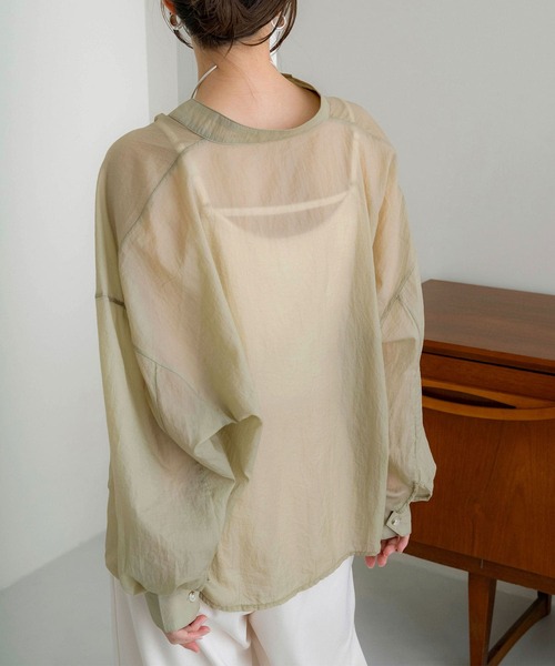 NOAHL（ノアル）の「【NOAHL】接触冷感シアーボリュームシャツ（シャツ/ブラウス・レディース・グリーン系/ブラウン/グレー系・FREE）」の11枚目の写真