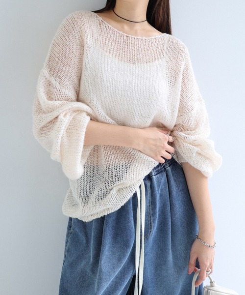 TOTEME◆今期モヘアオーバーサイズ ニット セール】シアーモヘアオーバーサイズニットトップス（ニット/セーター