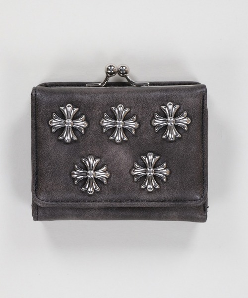 SPINNS(スピンズ)の「合皮ミニウォレット/財布/クロススタッズ(財布・レディース・ブラウン/ブラック・ONESIZE)」の2枚目の写真