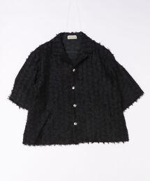 Chikashitsu +（チカシツプラス）の「【Chikashitsu＋】feather touch cropped half sleeve shirt / 【チカシツプラス】フェザータッチクロップド半袖シャツ（シャツ/ブラウス・メンズ）」