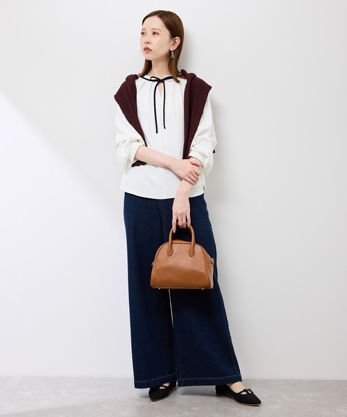 ROPE' PICNIC(ロペピクニック)の「【前後2WAY】【WEB限定カラー】配色リボンブラウス/通勤対応(シャツ/ブラウス・レディース・サックスブルー/ホワイト系その他/ベージュ系その他/ベージュ系その他2/ブルー系その他・S/M)」の6枚目の写真