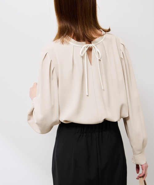 ROPE' PICNIC(ロペピクニック)の「【前後2WAY】【WEB限定カラー】配色リボンブラウス/通勤対応(シャツ/ブラウス・レディース・サックスブルー/ホワイト系その他/ベージュ系その他/ベージュ系その他2/ブルー系その他・S/M)」の21枚目の写真