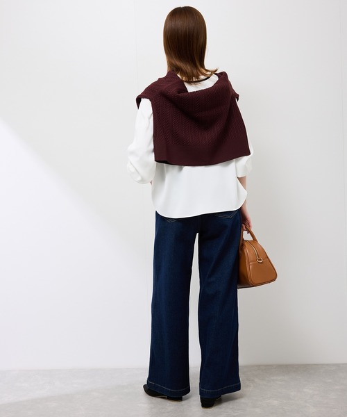 ROPE' PICNIC(ロペピクニック)の「【前後2WAY】【WEB限定カラー】配色リボンブラウス/通勤対応(シャツ/ブラウス・レディース・サックスブルー/ホワイト系その他/ベージュ系その他/ベージュ系その他2/ブルー系その他・S/M)」の7枚目の写真
