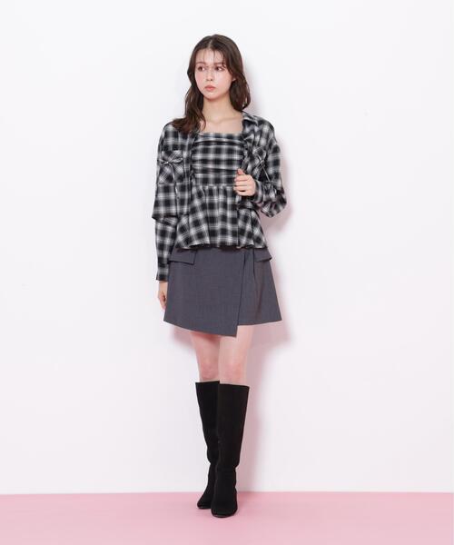 JILL by JILL STUART(ジルバイジルスチュアート)の「◇オンブレーチェック短丈シャツ(シャツ/ブラウス・レディース・ブラック系その他/グレー系その他/レッド系その他・FREE)」の22枚目の写真