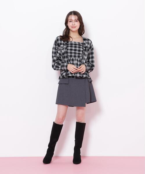 JILL by JILL STUART(ジルバイジルスチュアート)の「◇オンブレーチェック短丈シャツ(シャツ/ブラウス・レディース・ブラック系その他/グレー系その他/レッド系その他・FREE)」の21枚目の写真