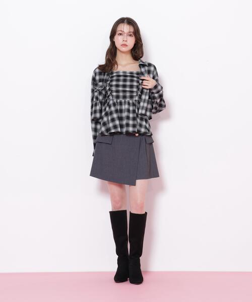 JILL by JILL STUART(ジルバイジルスチュアート)の「◇オンブレーチェック短丈シャツ(シャツ/ブラウス・レディース・ブラック系その他/グレー系その他/レッド系その他・FREE)」の20枚目の写真