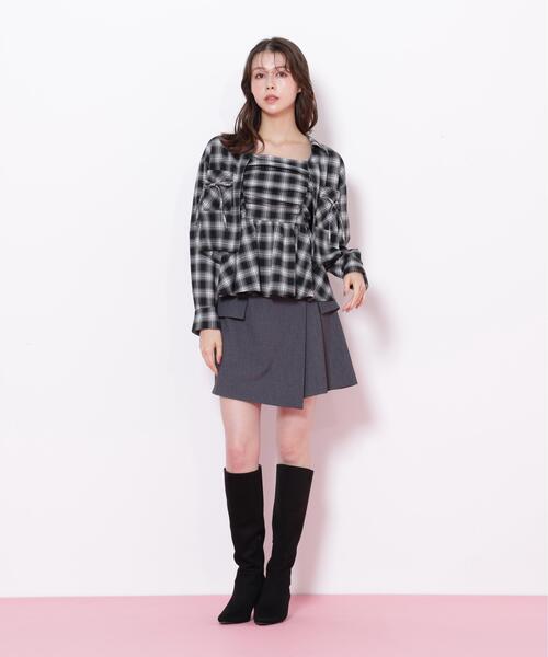 JILL by JILL STUART(ジルバイジルスチュアート)の「◇オンブレーチェック短丈シャツ(シャツ/ブラウス・レディース・ブラック系その他/グレー系その他/レッド系その他・FREE)」の19枚目の写真