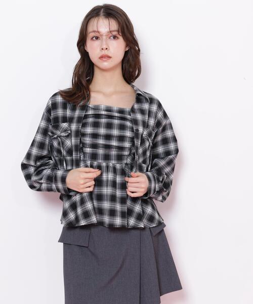 JILL by JILL STUART(ジルバイジルスチュアート)の「◇オンブレーチェック短丈シャツ(シャツ/ブラウス・レディース・ブラック系その他/グレー系その他/レッド系その他・FREE)」の18枚目の写真