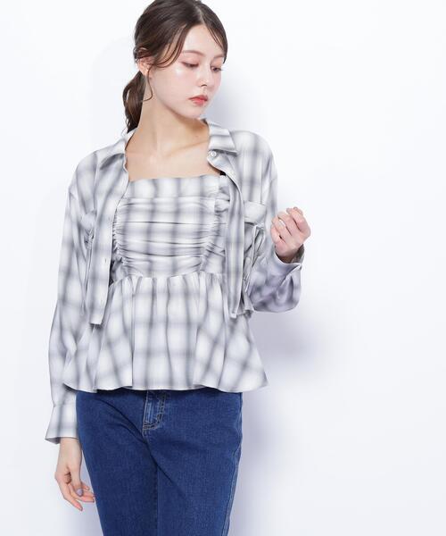 JILL by JILL STUART(ジルバイジルスチュアート)の「◇オンブレーチェック短丈シャツ(シャツ/ブラウス・レディース・ブラック系その他/グレー系その他/レッド系その他・FREE)」の15枚目の写真