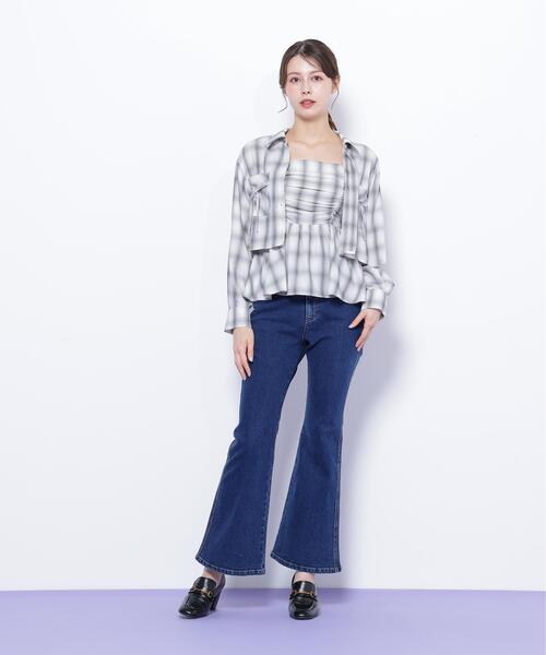 JILL by JILL STUART(ジルバイジルスチュアート)の「◇オンブレーチェック短丈シャツ(シャツ/ブラウス・レディース・ブラック系その他/グレー系その他/レッド系その他・FREE)」の12枚目の写真