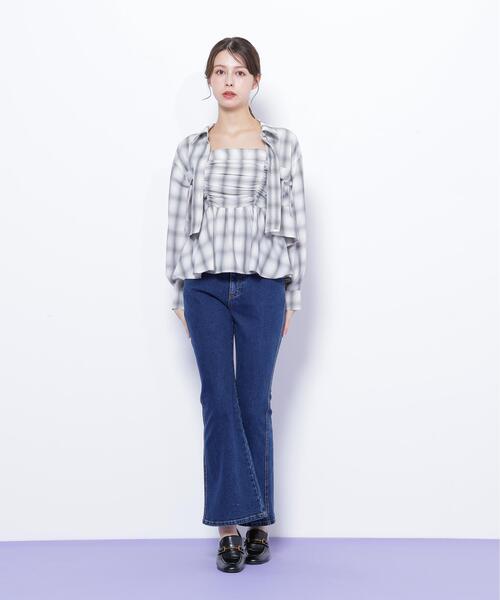 JILL by JILL STUART(ジルバイジルスチュアート)の「◇オンブレーチェック短丈シャツ(シャツ/ブラウス・レディース・ブラック系その他/グレー系その他/レッド系その他・FREE)」の11枚目の写真