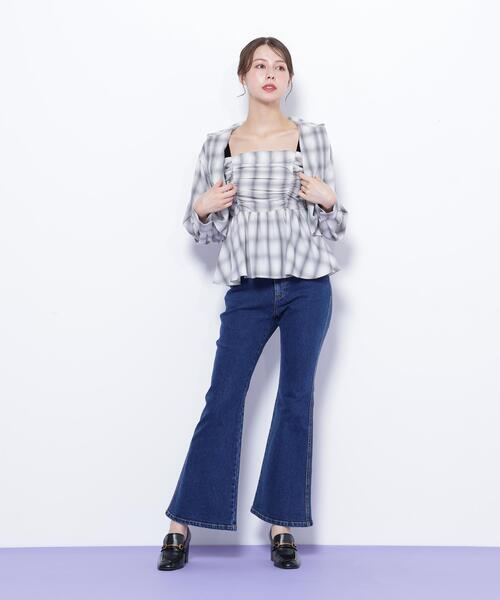 JILL by JILL STUART(ジルバイジルスチュアート)の「◇オンブレーチェック短丈シャツ(シャツ/ブラウス・レディース・ブラック系その他/グレー系その他/レッド系その他・FREE)」の10枚目の写真