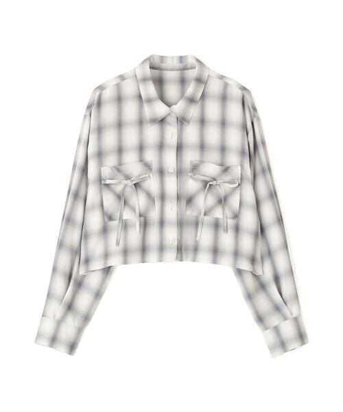JILL by JILL STUART(ジルバイジルスチュアート)の「◇オンブレーチェック短丈シャツ(シャツ/ブラウス・レディース・ブラック系その他/グレー系その他/レッド系その他・FREE)」の8枚目の写真