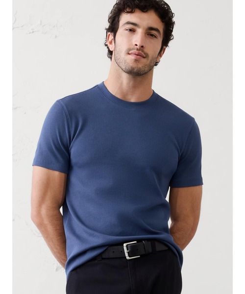 BANANA REPUBLIC FACTORY STORE（バナナリパブリック ファクトリーストア）の「BANANA REPUBLIC FACTORY STORE　　ミニリブ クルーネックTシャツ（Tシャツ/カットソー・メンズ・ネイビー/ブラック/アイボリー/ブルー/オリーブ・XL/M/L/S）」の5枚目の写真