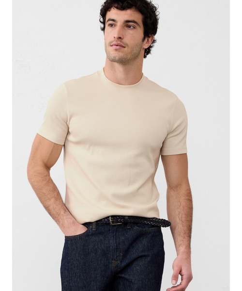 BANANA REPUBLIC FACTORY STORE（バナナリパブリック ファクトリーストア）の「BANANA REPUBLIC FACTORY STORE　　ミニリブ クルーネックTシャツ（Tシャツ/カットソー・メンズ・ネイビー/ブラック/アイボリー/ブルー/オリーブ・XL/M/L/S）」の2枚目の写真