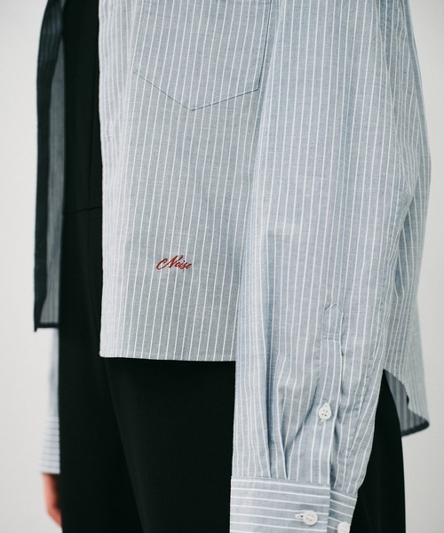 NOISE MAKER（ノイズメーカー）の「クロップド丈オーバーサイズシャツ【MADE IN JAPAN】（シャツ/ブラウス・レディース・ブルー/ネイビー・FREE）」の13枚目の写真