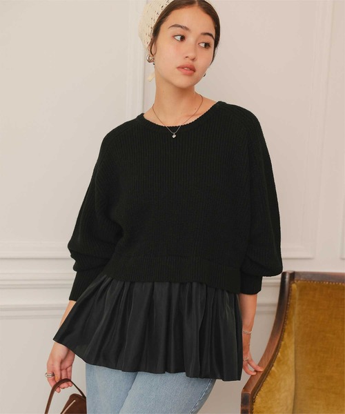 セール】シアーペプラムドッキングニットプルオーバー（ニット