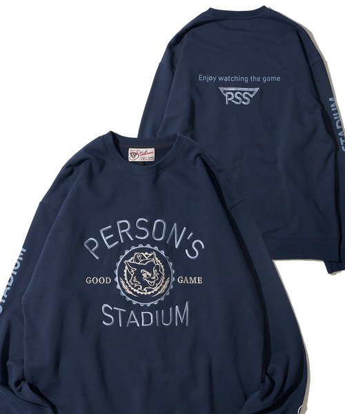 PERSON'S（パーソンズ）の「【PERSON’S STADIUM / パーソンズスタジアム】カレッジロゴクルーネックスウェットプルオーバー（スウェット・レディース・チャコールグレー/オートミール/ネイビー・MEDIUM/LARGE/X-LARGE）」の3枚目の写真