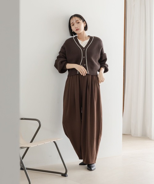 カーディガン茶ひろじ様 7GハイショクVカーディガン 452256（カーディガン/ボレロ）｜LOWRYS