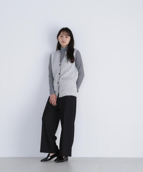 NATURAL BEAUTY BASIC（ナチュラルビューティーベーシック）の「◇【Oggi掲載】シアーカットソーシリーズ ハイネック（Tシャツ/カットソー・レディース・ピンク/イエロー/グレー/オフホワイト・FREE）」の11枚目の写真