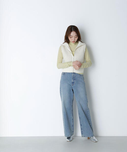 NATURAL BEAUTY BASIC（ナチュラルビューティーベーシック）の「◇【Oggi掲載】シアーカットソーシリーズ ハイネック（Tシャツ/カットソー・レディース・ピンク/イエロー/グレー/オフホワイト・FREE）」の13枚目の写真