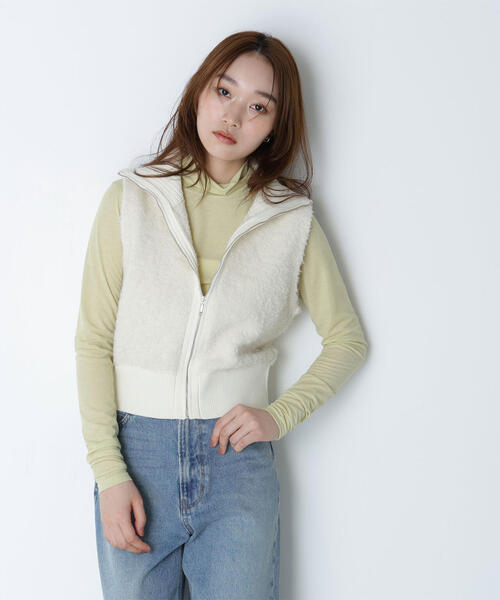NATURAL BEAUTY BASIC（ナチュラルビューティーベーシック）の「◇【Oggi掲載】シアーカットソーシリーズ ハイネック（Tシャツ/カットソー・レディース・ピンク/イエロー/グレー/オフホワイト・FREE）」の17枚目の写真