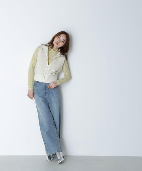 NATURAL BEAUTY BASIC（ナチュラルビューティーベーシック）の「◇【Oggi掲載】シアーカットソーシリーズ ハイネック（Tシャツ/カットソー・レディース・ピンク/イエロー/グレー/オフホワイト・FREE）」の20枚目の写真