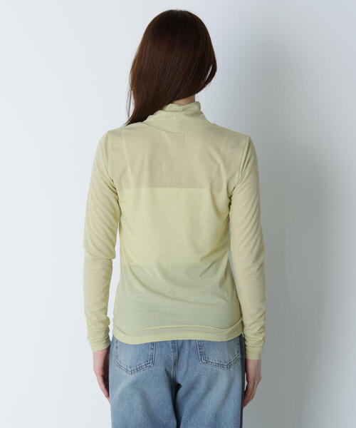 NATURAL BEAUTY BASIC（ナチュラルビューティーベーシック）の「◇【Oggi掲載】シアーカットソーシリーズ ハイネック（Tシャツ/カットソー・レディース・ピンク/イエロー/グレー/オフホワイト・FREE）」の22枚目の写真