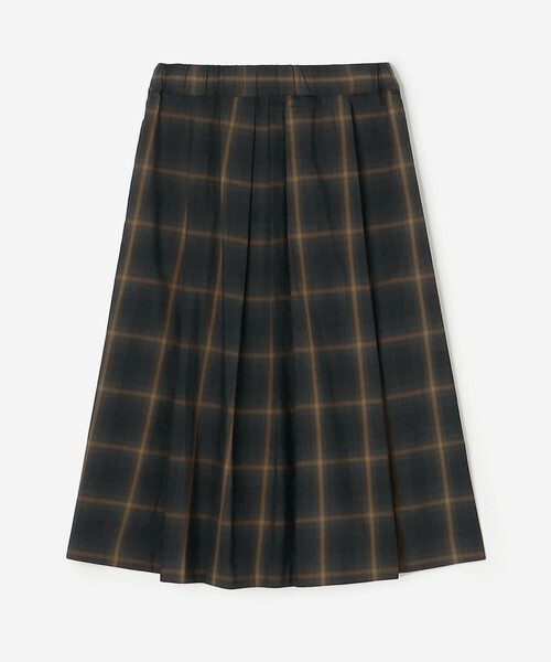 nicholson&nicholson（ニコルソンアンドニコルソン）の「nicholson & nicholson | ウォッシュドコットン チェック タックスカート WOMEN（スカート・レディース・グレー系その他/ブラウン系その他・36）」の3枚目の写真