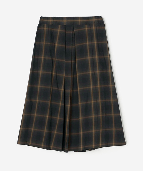 nicholson&nicholson（ニコルソンアンドニコルソン）の「nicholson & nicholson | ウォッシュドコットン チェック タックスカート WOMEN（スカート・レディース・グレー系その他/ブラウン系その他・36）」の4枚目の写真