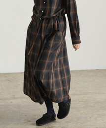 nicholson&nicholson | nicholson & nicholson | ウォッシュドコットン チェック タックスカート WOMEN(スカート)