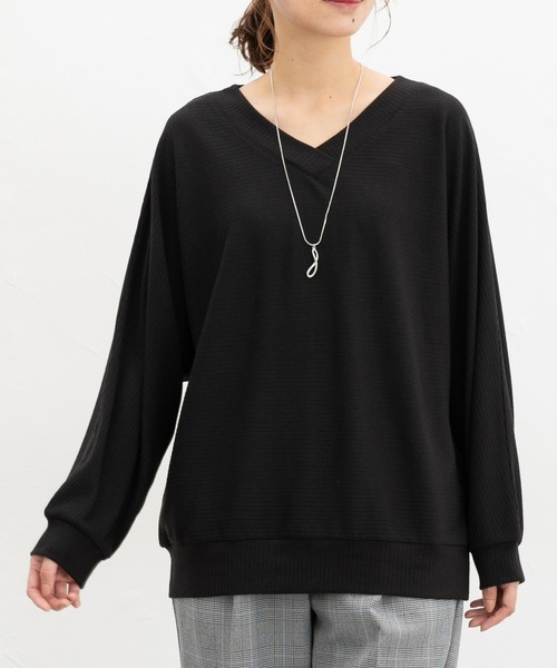 Honeys(ハニーズ)の「アクセ付ドルマントップス(Tシャツ/カットソー・レディース・イエロー/ブルーグリーン/ブラック/ボルドー/ブラウン/ベージュ/ヘザーチャコール・M/LL/L)」の10枚目の写真