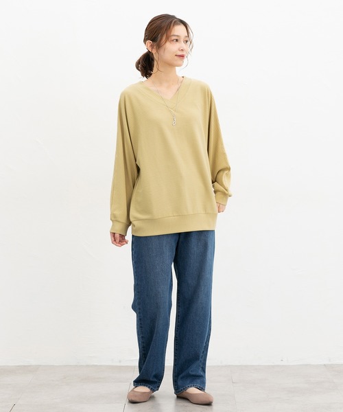 Honeys(ハニーズ)の「アクセ付ドルマントップス(Tシャツ/カットソー・レディース・イエロー/ブルーグリーン/ブラック/ボルドー/ブラウン/ベージュ/ヘザーチャコール・M/LL/L)」の16枚目の写真