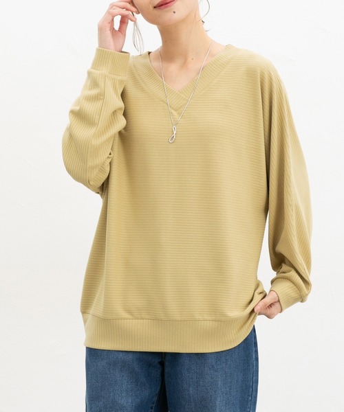 Honeys(ハニーズ)の「アクセ付ドルマントップス(Tシャツ/カットソー・レディース・イエロー/ブルーグリーン/ブラック/ボルドー/ブラウン/ベージュ/ヘザーチャコール・M/LL/L)」の17枚目の写真