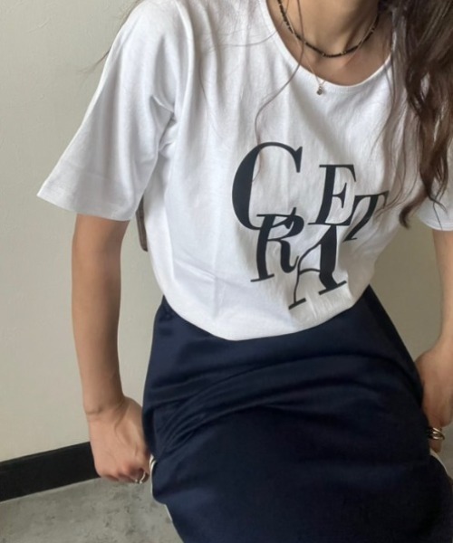 deux amour(ドゥーザムール)の「CREAT Tシャツ(Tシャツ/カットソー・レディース・ワインレッド/ホワイト/チャコールグレー/ブラック・M~L)」の6枚目の写真