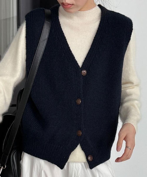 stylingニット・セーター(薄手)/one/ポリエステル/BEG/無地/16WNT221049 Cute fringe wide knit sweater / 可愛いフリンジニットセーター