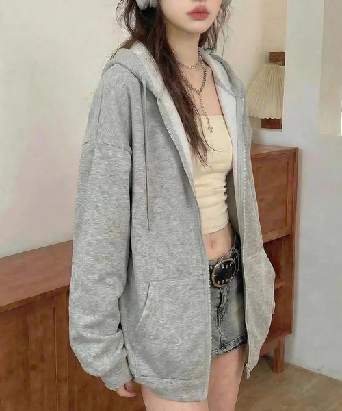 セール】ジャージファブリックジップパーカー（パーカー）｜cammie