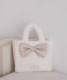 Maison de FLEUR | サテンリボンファー2Wayスクエアトートバッグ(トートバッグ)
