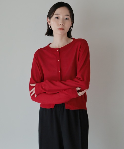 amini（アミニ）の「UVカット接触冷感シアーカーディガン（カーディガン/ボレロ・レディース・ネイビー/ホワイト/レッド/ブラック/グレー・MEDIUM）」の5枚目の写真