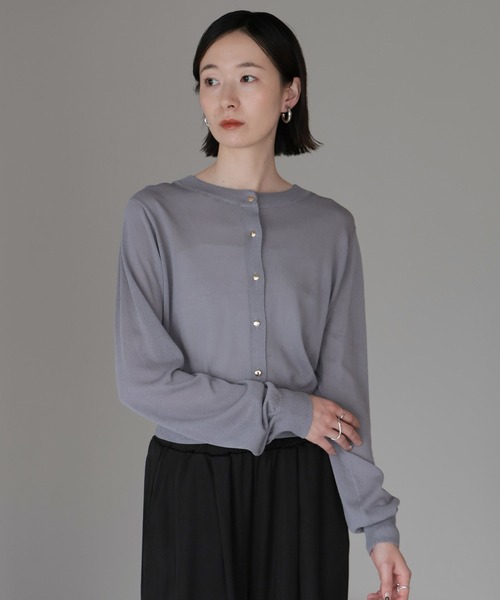 amini（アミニ）の「UVカット接触冷感シアーカーディガン（カーディガン/ボレロ・レディース・ネイビー/ホワイト/レッド/ブラック/グレー・MEDIUM）」の7枚目の写真