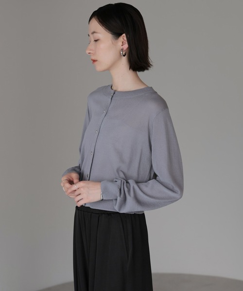 amini（アミニ）の「UVカット接触冷感シアーカーディガン（カーディガン/ボレロ・レディース・ネイビー/ホワイト/レッド/ブラック/グレー・MEDIUM）」の9枚目の写真