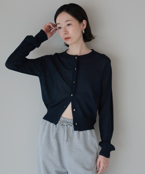 amini（アミニ）の「UVカット接触冷感シアーカーディガン（カーディガン/ボレロ・レディース・ネイビー/ホワイト/レッド/ブラック/グレー・MEDIUM）」の21枚目の写真